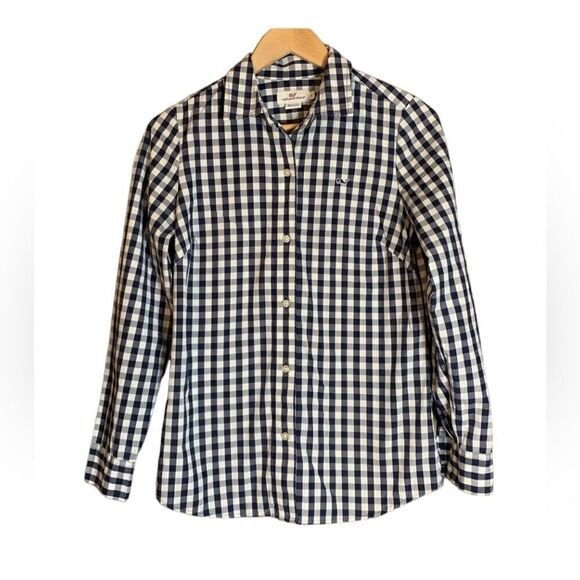 3 for $30! Vineyard wine checked button down top - Picture 1 of 12